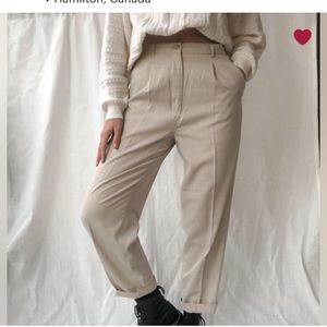 Vintage Petite High Waisted Cream Trousers Tabi